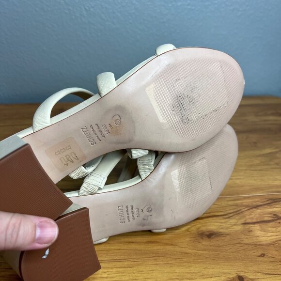 Schutz Olly Block Heel Sandals Womens Size 10.5 Slip On Strappy NEW - Picture 7 of 8
